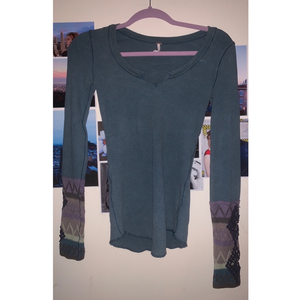 Free People ocean blue kombucha cuff thermal - Picture 2 of 3